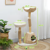 41" Cat Tree for Indoor Cats with Wooden Cat Scratching Posts