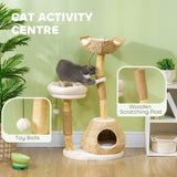 41" Cat Tree for Indoor Cats with Wooden Cat Scratching Posts