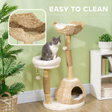 41" Cat Tree for Indoor Cats with Wooden Cat Scratching Posts